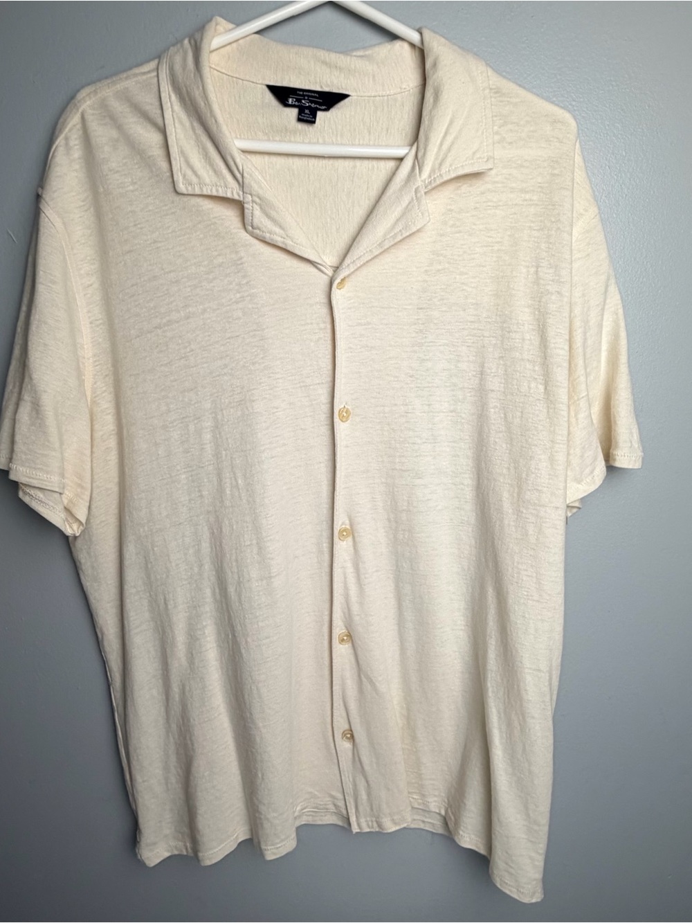Ben Sherman Cream Short-Sleeve Button Shirt